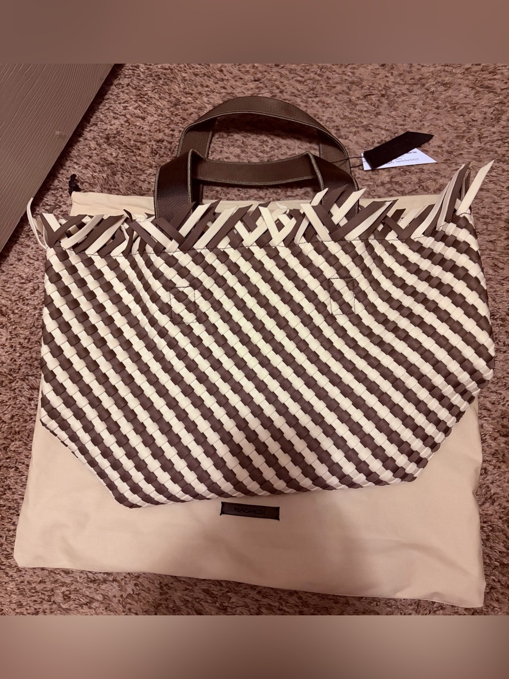 BNWT Naghedi Medium Dark Gray Havana Tote in Ginkgo. Original price $340